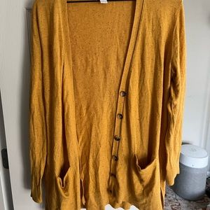 Yellow cardigan